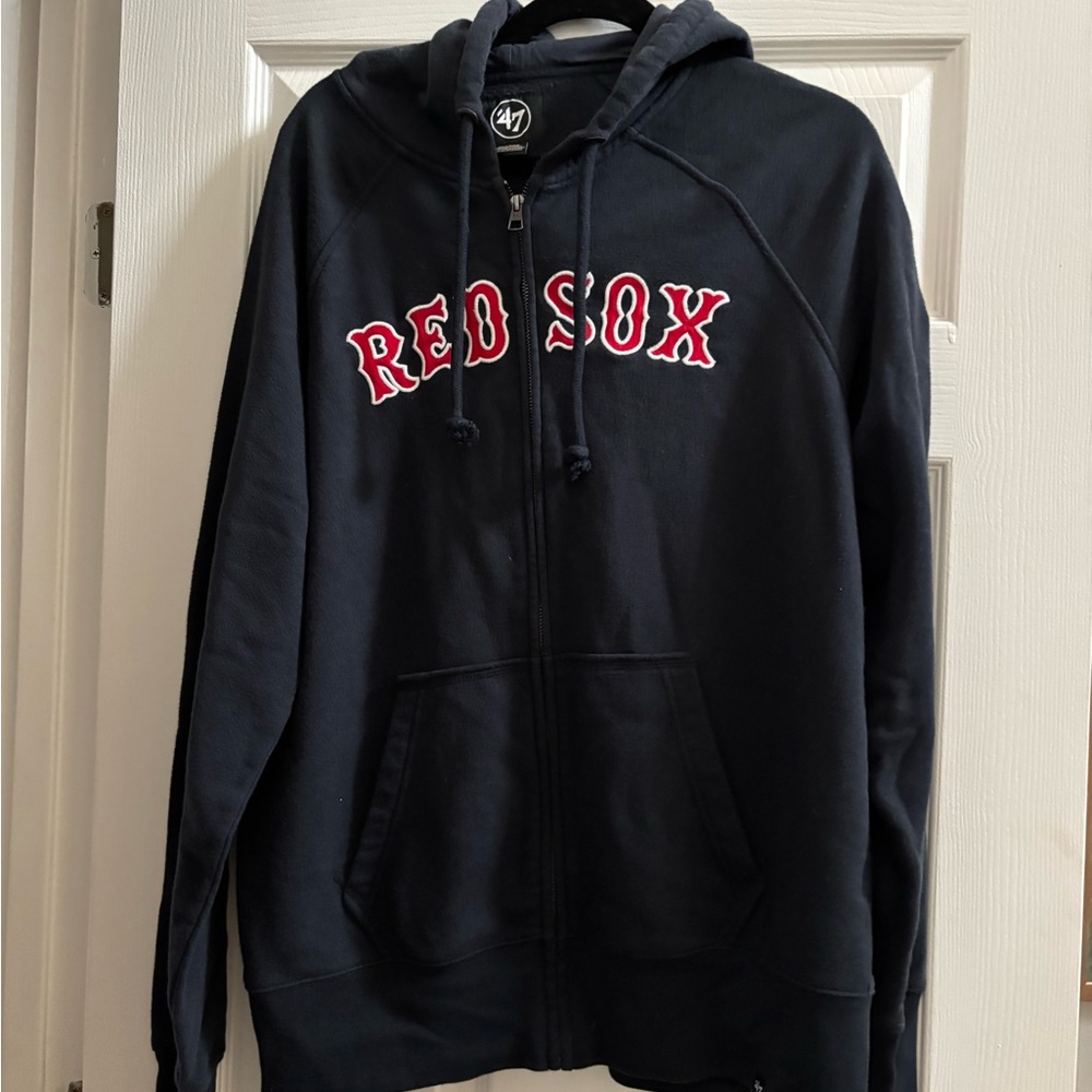 47 Navy Boston Red Sox MLB Full Zip jacket hoodie- LARGE